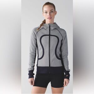 Lululemon Scuba Hoodie II Washi Weave Ángel Wing Naval Blue Sz 6